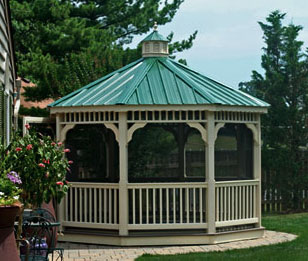 Top off your gazebo or pergola with a new metal roof.